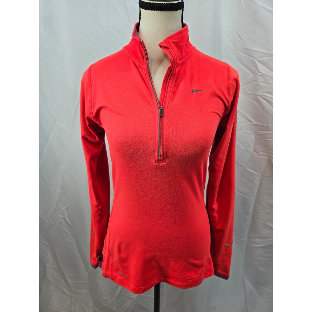 Nike Dri Fit Element Running Quarter Zip Pullover Top Women's‎ XS Coral